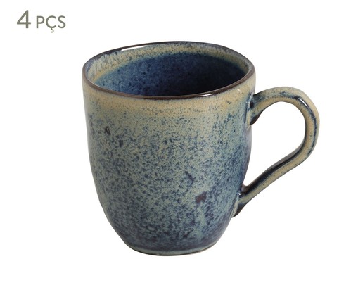 Jogo de Canecas Coup Stoneware Grande Titanium Azul, Azul | WestwingNow