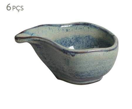 Jogo de Molheiras Oval Orgânico Titanium Azul | Westwing