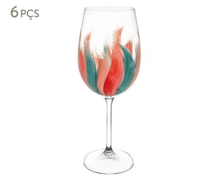 Jogo de Taças Cristal para Vinho Aquarela