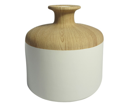 Vaso em Cerâmica Chuck Vinga - Branco e Bege | WestwingNow