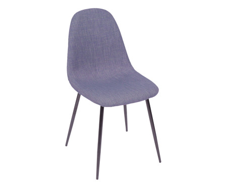 Cadeira em Linho Eames Layl - Jeans e Preto