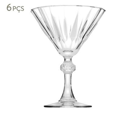 Jogo de Taças para Martini em Vidro Sara - Transparente