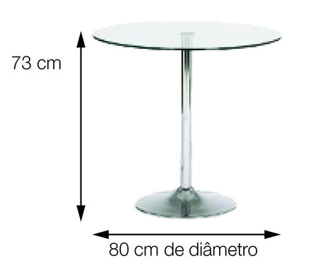 Mesa de Jantar Redonda Apollo com Tampo em Vidro - Transparente | WestwingNow