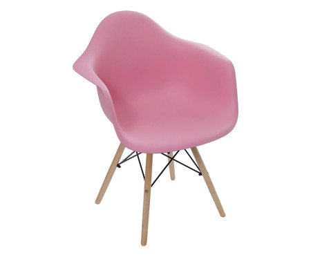 Cadeira Eames com braço Finella Wood - Rosa