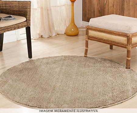 Tapete Shaggy Redondo Smooth Trigo | Westwing