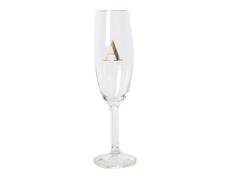 Taça para Champagne em Cristal Inicial Gold A