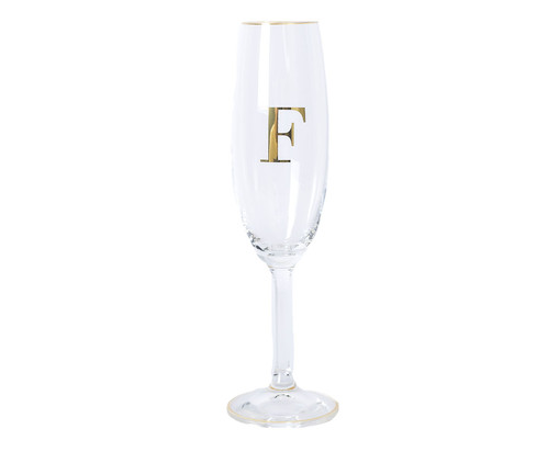 Taça para Champagne em Cristal Inicial Gold F, Transparente | WestwingNow