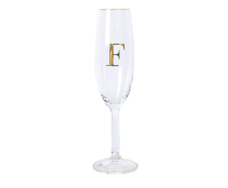 Taça para Champagne em Cristal Inicial Gold F