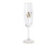Taça para Champagne em Cristal Inicial Gold W, Transparente | WestwingNow