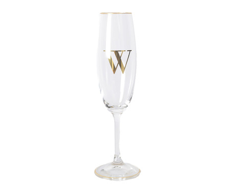 Taça para Champagne em Cristal Inicial Gold W