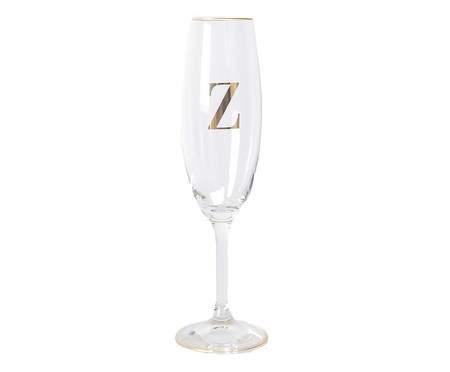 Taça para Champagne em Cristal Inicial Gold Z