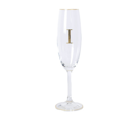 Taça para Champagne em Cristal Inicial Gold I