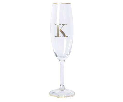 Taça para Champagne em Cristal Inicial Gold K, Transparente | WestwingNow