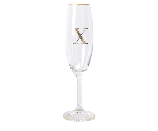 Taça para Champagne em Cristal Inicial Gold X, Transparente | WestwingNow