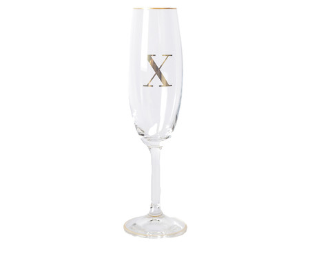 Taça para Champagne em Cristal Inicial Gold X