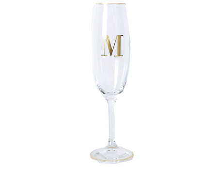 Taça para Champagne em Cristal Inicial Gold M
