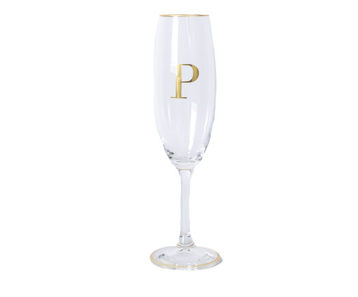 Taça para Champagne em Cristal Inicial Gold P, Transparente | WestwingNow
