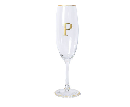 Taça para Champagne em Cristal Inicial Gold P
