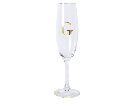 Taça para Champagne em Cristal Inicial Gold G