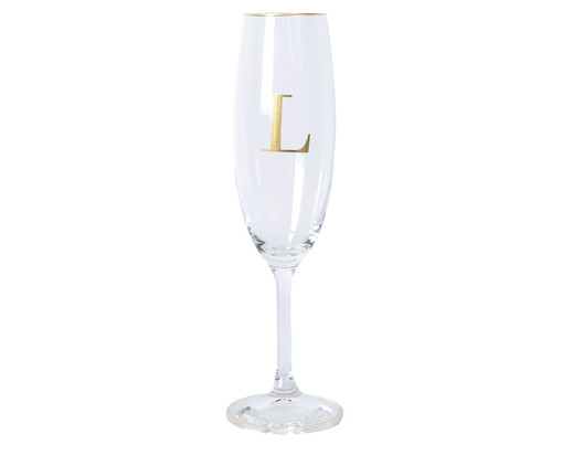 Taça para Champagne em Cristal Inicial Gold L, Transparente | WestwingNow