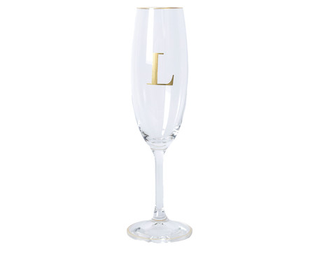 Taça para Champagne em Cristal Inicial Gold L