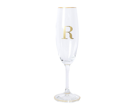 Taça para Champagne em Cristal Inicial Gold R