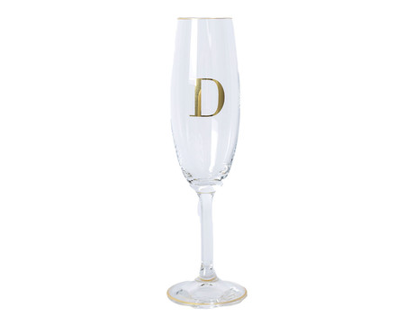 Taça para Champagne em Cristal Inicial Gold D