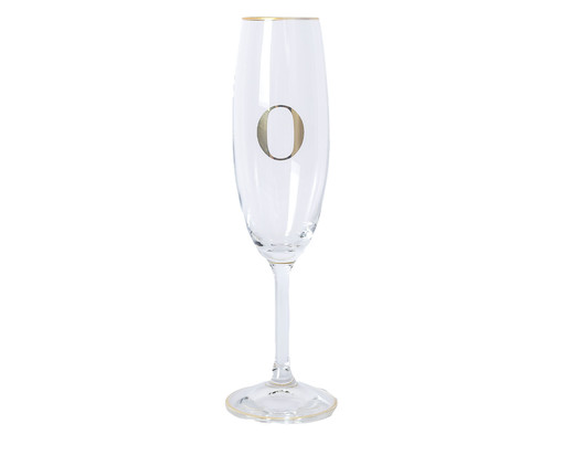 Taça para Champagne em Cristal Inicial Gold O, Transparente | WestwingNow