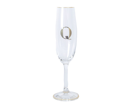 Taça para Champagne em Cristal Inicial Gold Q