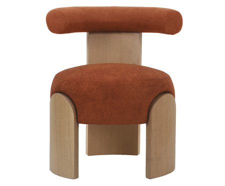 Poltrona Zoe em Boucle Terracota base Pecan | Westwing