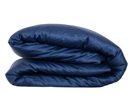 Duvet Casual Azul Marinho e Branco Solteiro | Westwing