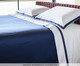 Duvet Casual Azul Marinho e Branco Solteiro, Branco | WestwingNow