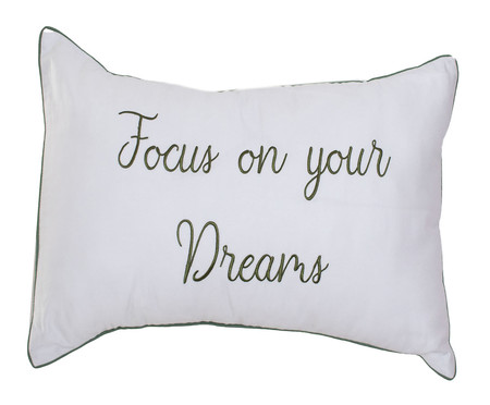 Almofada Bordada Focus On Your Dreams Branco Verde I | WestwingNow