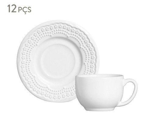 Jogo de Xícaras para Chá Madeleine Branco, Branco | WestwingNow