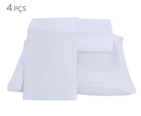 Jogo de Cama Basic Branco - Queen | Westwing