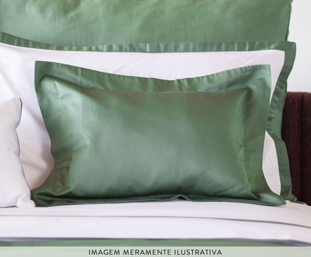 Jogo de Cama Casual Branco e Verde - Casal | WestwingNow