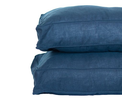 Super Fronha Avulsa Casual Linho Azul Marinho, Azul | WestwingNow