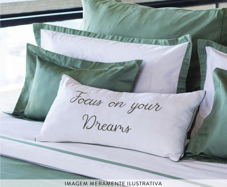 Almofada Bordada Focus On Your Dreams Branco Verde | WestwingNow