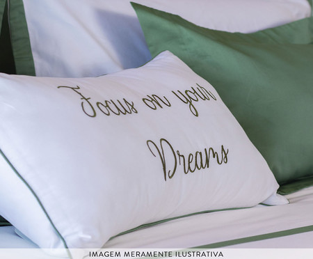 Almofada Bordada Focus On Your Dreams Branco Verde | WestwingNow