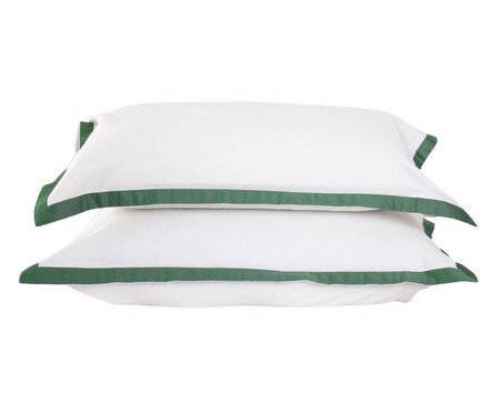 Jogo Super Fronha Avulsa Casual Branco e Verde