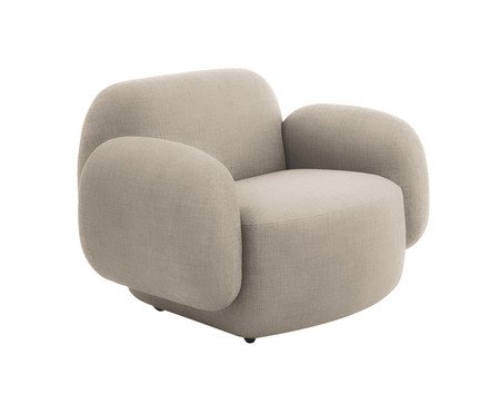 Poltrona Giratória Milly em Veludo Off-White | Westwing