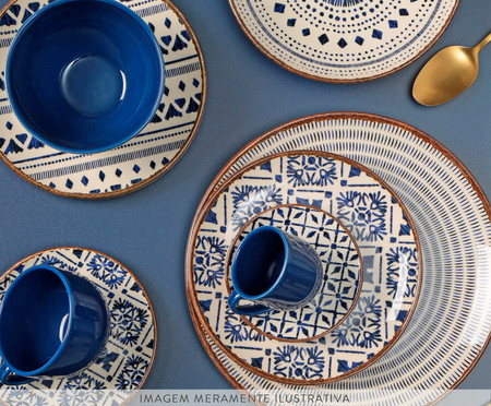 Jogo de Pratos para Sobremesa em Cerâmica Coup Asteca - Azul | WestwingNow