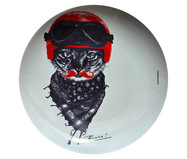 Prato de Porcelana Biker Cat Red&Blue Ronn Kools | WestwingNow