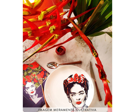Prato de Porcelana Frida Kahlo Red&Blue Classic | WestwingNow