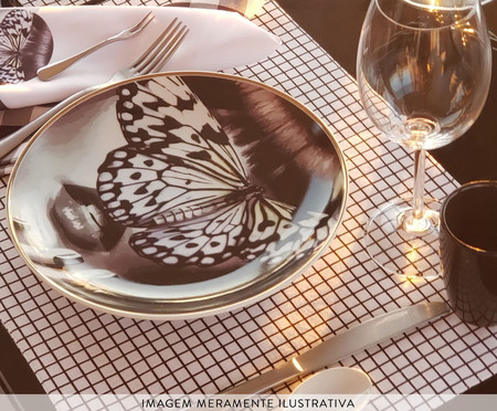 Prato de Porcelana Black Butterfly Woman | WestwingNow