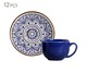 Jogo de Xícaras para Chá e Pires em Cerâmica Coup Inca 06 Pessoas - Estampado, Azul | WestwingNow