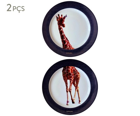 Jogo de Pratos em Porcelana Duo Girafa Azul | WestwingNow