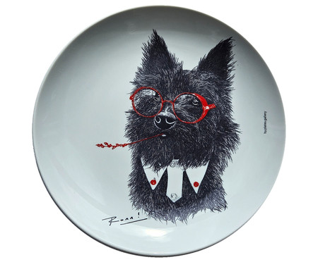 Prato de Porcelana Toto Terrier Red&Blue Ronn Kools | WestwingNow