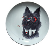 Prato de Porcelana Toto Terrier Red&Blue Ronn Kools | WestwingNow