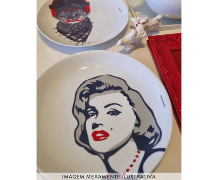 Prato de Porcelana Marilyn Red&Blue Classic | WestwingNow